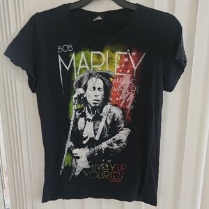 Zion Rootswear Black Bob Marley Graphic Tee